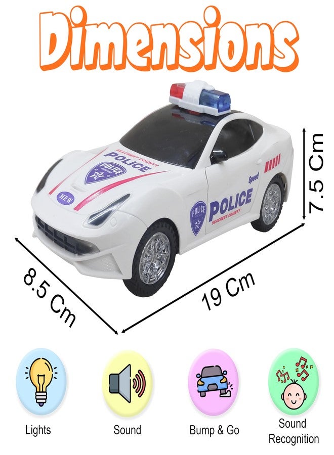 VGRASSP Door Opening Police Car Toy for Kids - Bump and Go Cop Car with Fun Flashing Lights in The Wheels and Realistic Sounds with Sirens (Design as per Stock) - Image 3