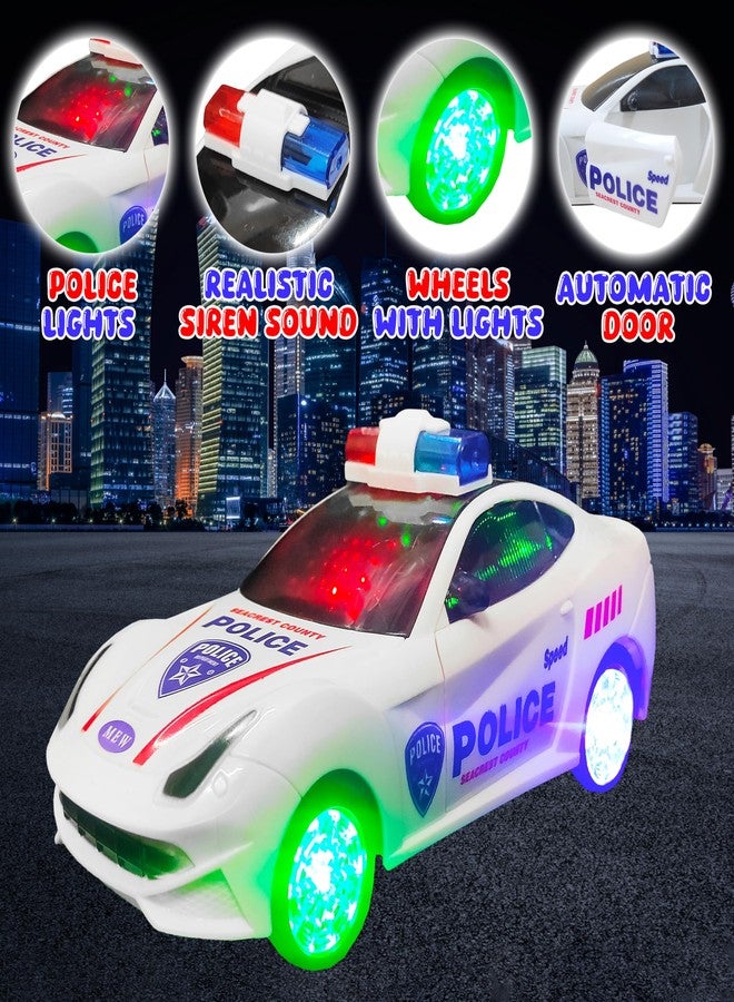 VGRASSP Door Opening Police Car Toy for Kids - Bump and Go Cop Car with Fun Flashing Lights in The Wheels and Realistic Sounds with Sirens (Design as per Stock) - Image 5