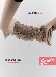 Sandy Sandy Bath Towel Premium Hotel Quality 100% Cotton Made in Egypt, Soft Quick Drying and Highly Absorbent (70x140 cm) - Brown  - Image 4
