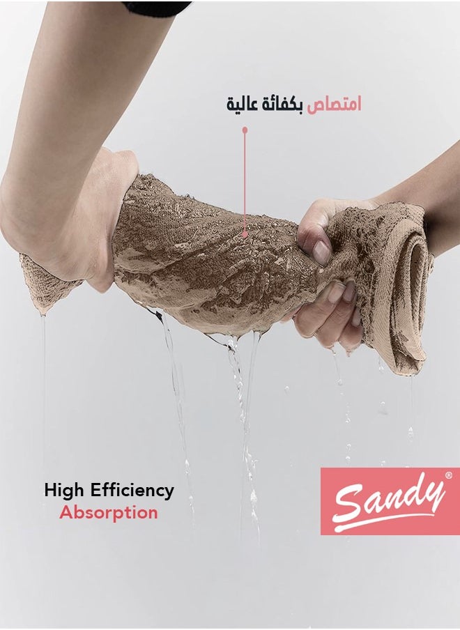 ساندي منشفة حمام ساندي بجودة الفنادق قطن 100% صنعت في مصر, ناعمة وسريعة الجفاف وعالية الامتصاص (70 × 140 سم) - بني  - Image 4
