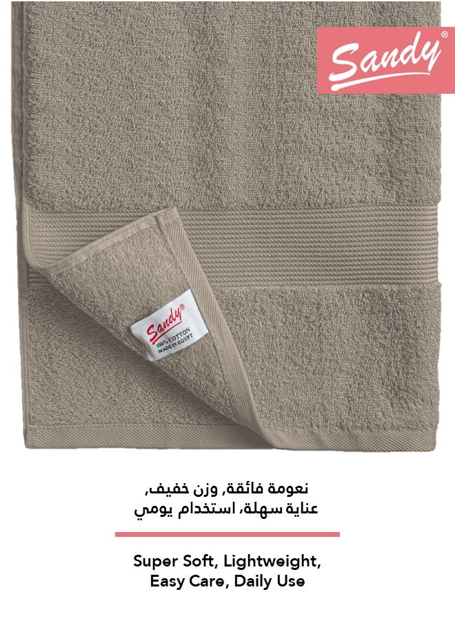ساندي منشفة حمام ساندي بجودة الفنادق قطن 100% صنعت في مصر, ناعمة وسريعة الجفاف وعالية الامتصاص (70 × 140 سم) - بني  - Image 3