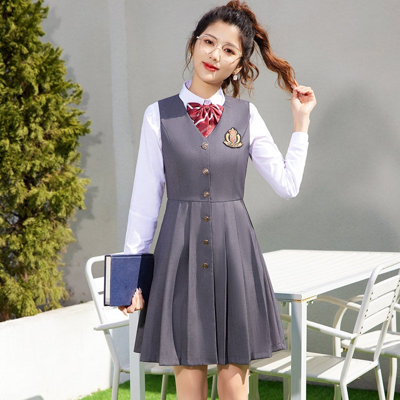 College Style Professional Vest Suit For Men And Women, Formal Long-Sleeve Shirt, El Front Desk Work Uniform, New Fashion For The Workplace - Image 5