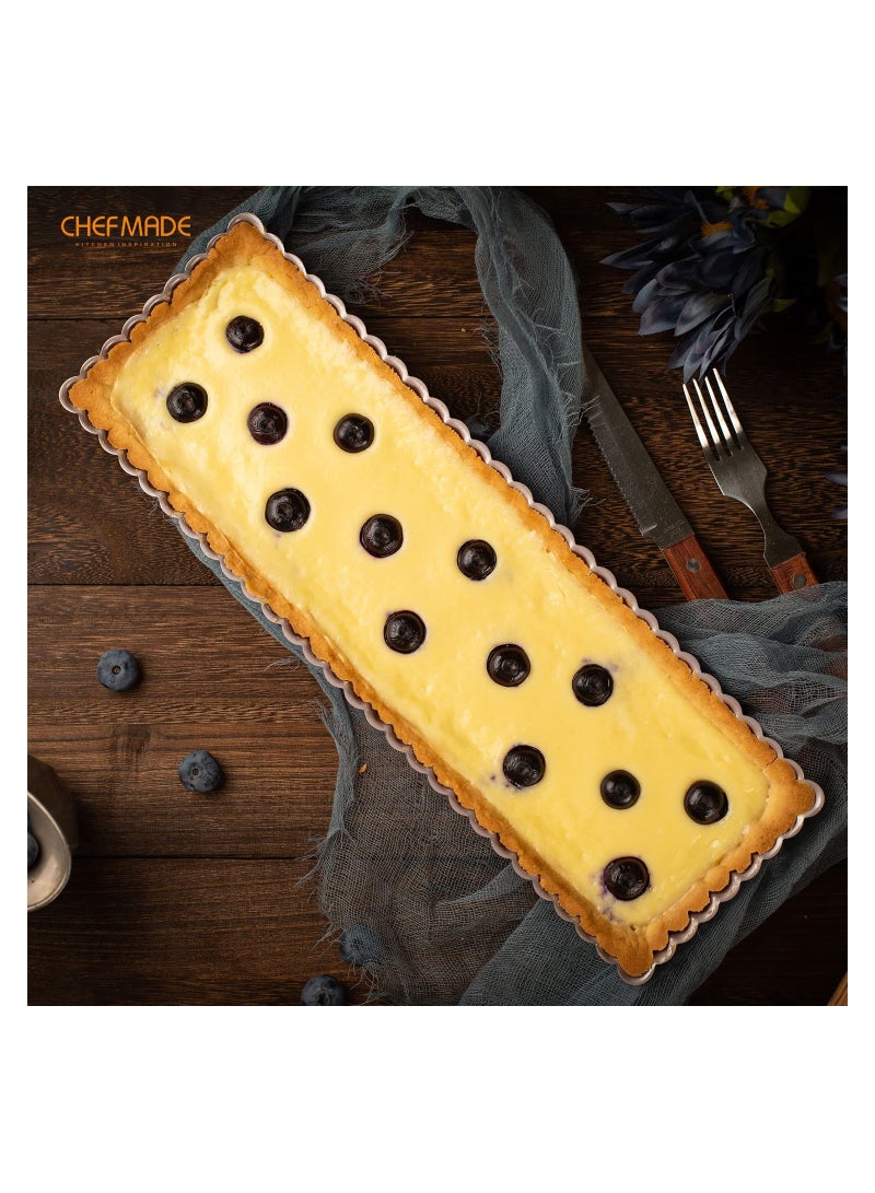 chefmade Rectangle Tart Pan 14 Inch with Removable Loose Bottom - Image 3