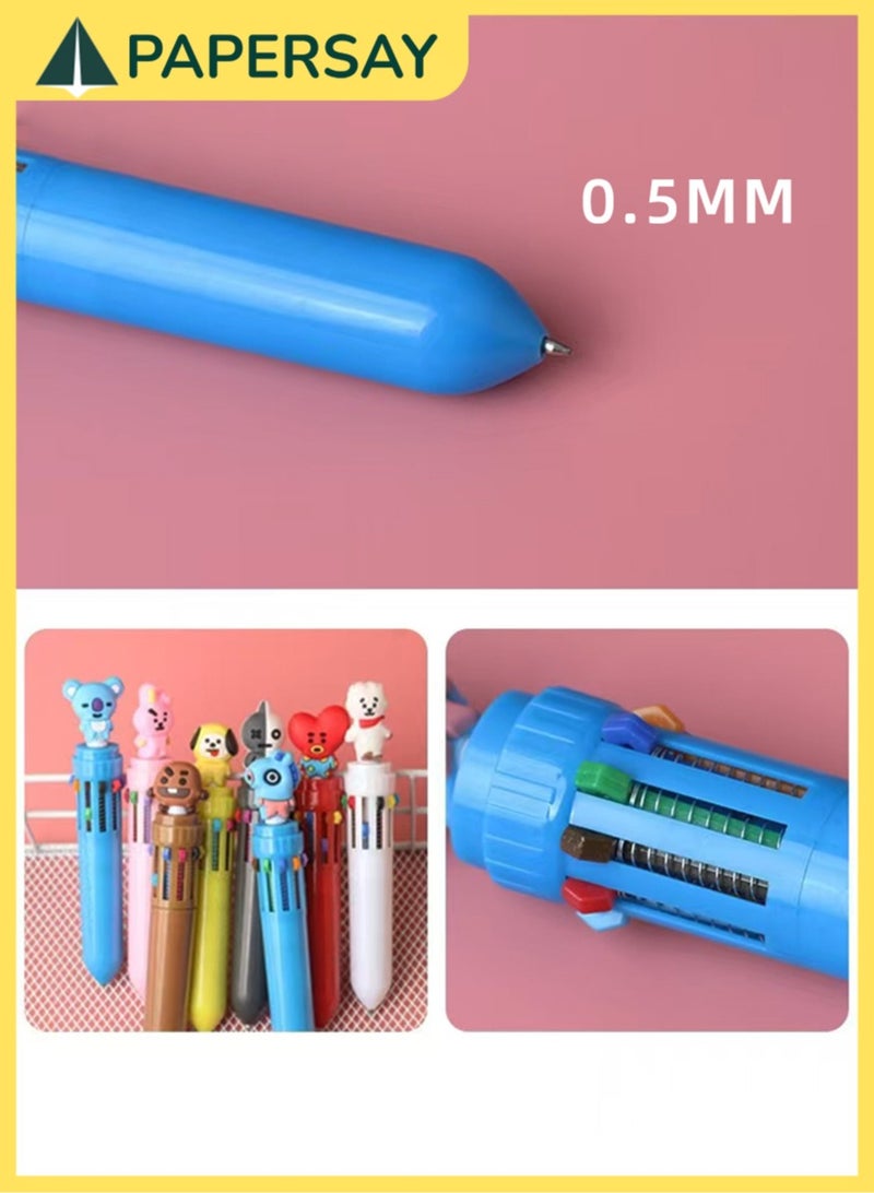  طائرة ورقية 8 قطع أقلام حبر جاف متعددة الألوان، قلم حبر جاف قابل للسحب 10 في 1 بتصميم كرتوني، أقلام متعددة الألوان ذات هيئة كرتونية مبتكرة، نقطة متوسطة (0.5 مم)، للمكاتب، لوازم مدرسية، قرطاسية لطيفة، هدايا للأطفال والطلاب - Image 3