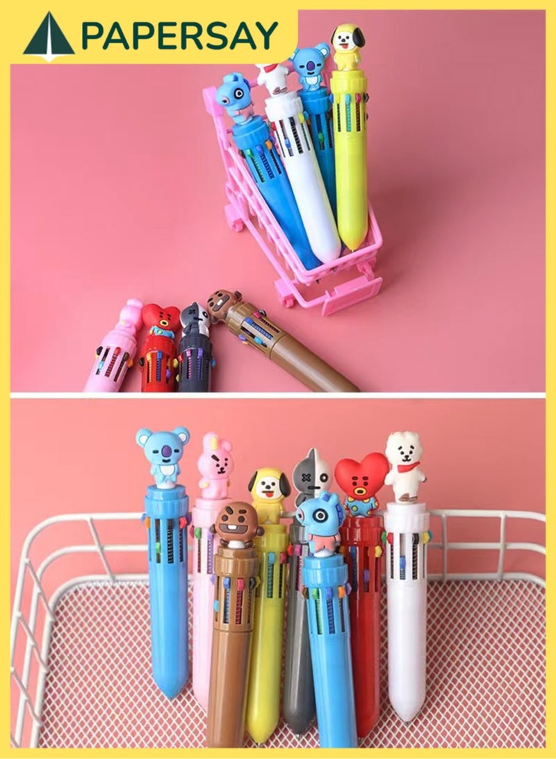  طائرة ورقية 8 قطع أقلام حبر جاف متعددة الألوان، قلم حبر جاف قابل للسحب 10 في 1 بتصميم كرتوني، أقلام متعددة الألوان ذات هيئة كرتونية مبتكرة، نقطة متوسطة (0.5 مم)، للمكاتب، لوازم مدرسية، قرطاسية لطيفة، هدايا للأطفال والطلاب - Image 5