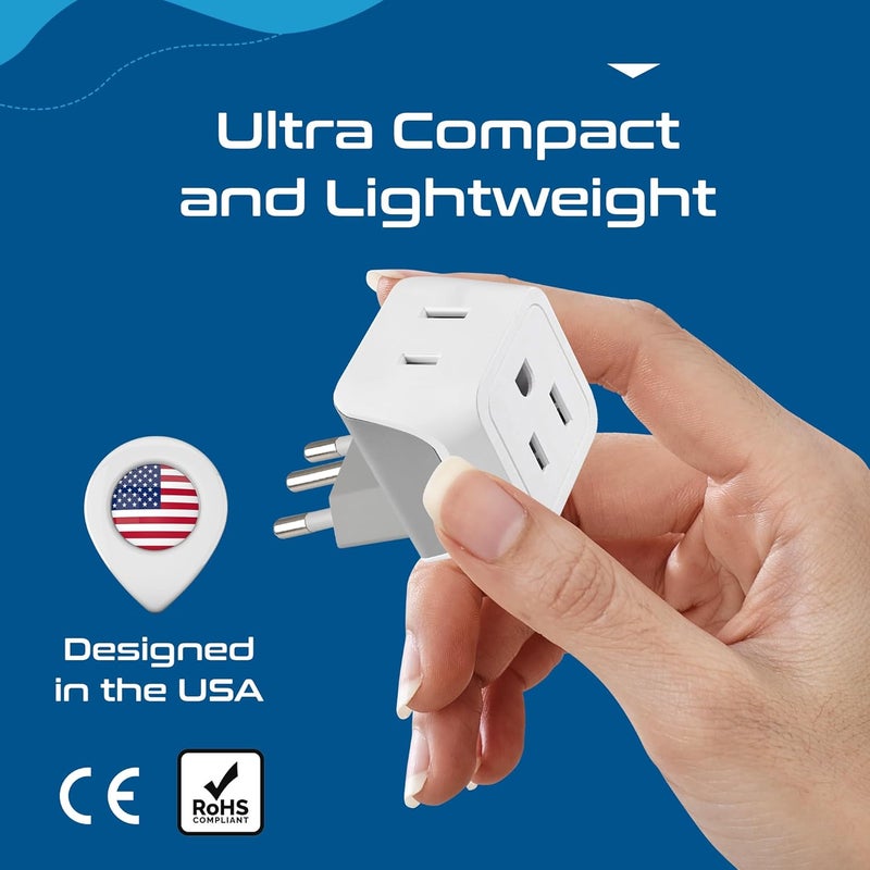 Ceptics Switzerland Travel Adapter Plug with Dual USA Input - Power - Type J (3 Pack) - Ultra Compact - Safe Grounded Perfect for Cell Phones, Laptops, Camera Chargers and More (CT-11A) - Image 4