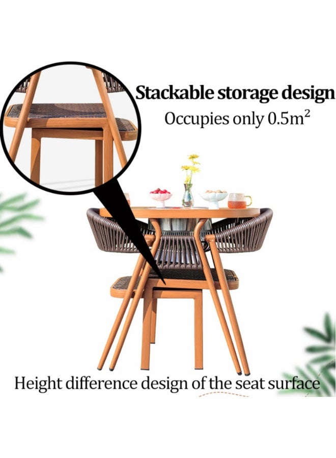 Generic Outdoor Barbecue Table, Electric Grill Table, Wooden Kitchen Table and Chairs Set with 2 Rattan Chairs & 1 Baking Sheet, Smart Touch Temperature Control(White)  - Image 2