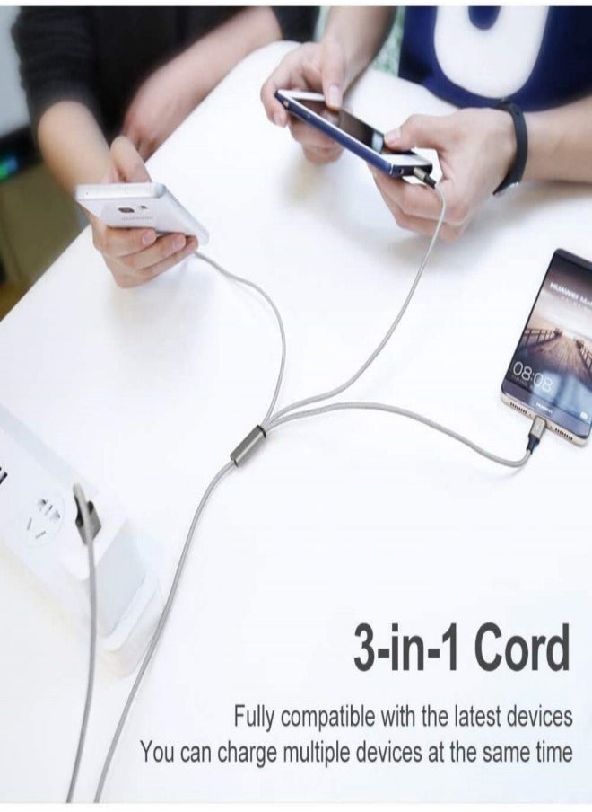 General - (2-pack) 3 in 1 Multi USB Charging Cables for Android & iphone, Random Color（Gold，Black，Silvery） - Image 1