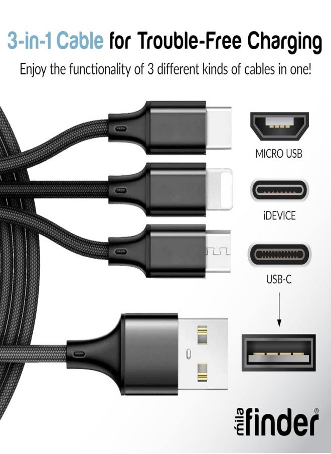 General - (2-pack) 3 in 1 Multi USB Charging Cables for Android & iphone, Random Color（Gold，Black，Silvery） - Image 1