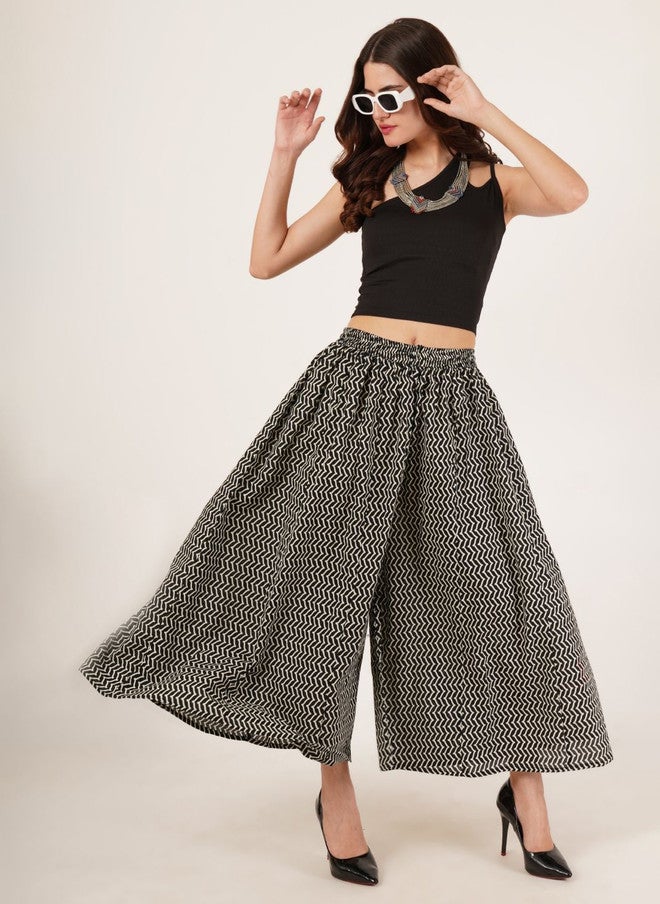 COTLAND FASHION Women Printed Flared Palazzos - Image 1