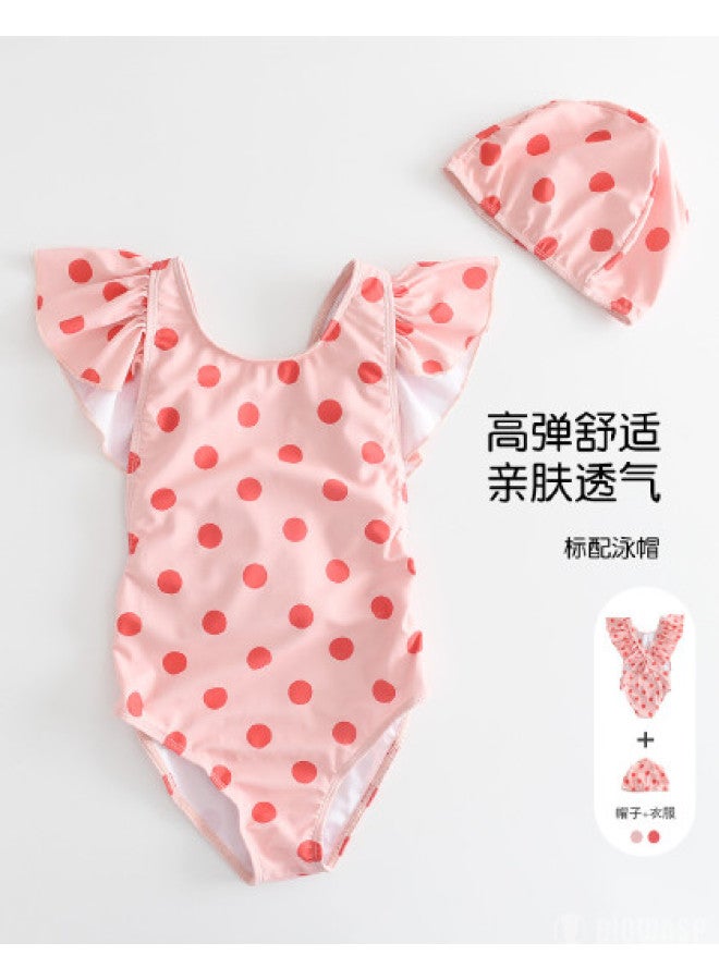 Bumblebee girls' One-piece Swimsuit With Triangle Cut, Lotus Leaf Trim, And Cross-back Straps - Image 1