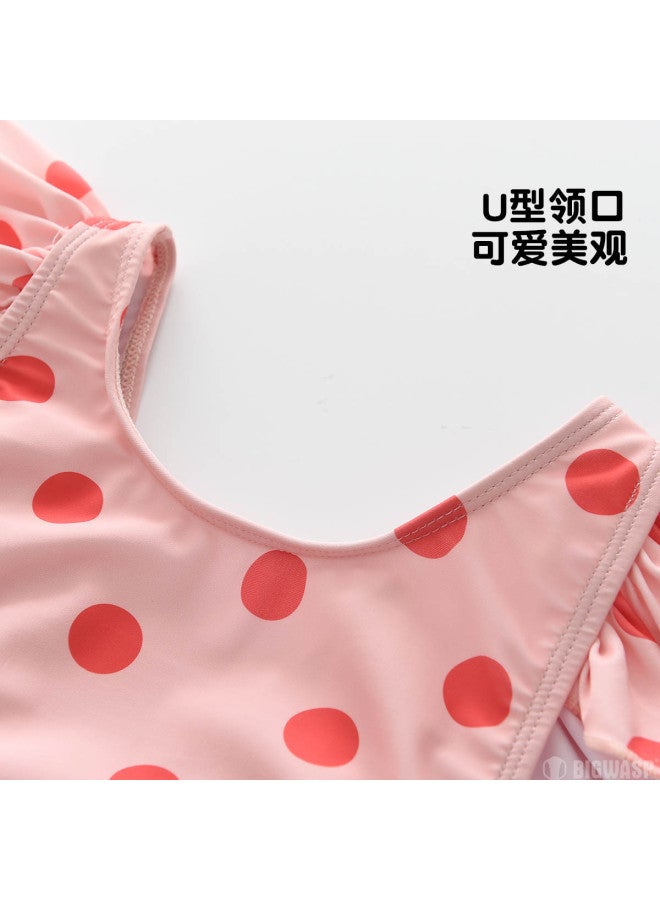 Bumblebee girls' One-piece Swimsuit With Triangle Cut, Lotus Leaf Trim, And Cross-back Straps - Image 4