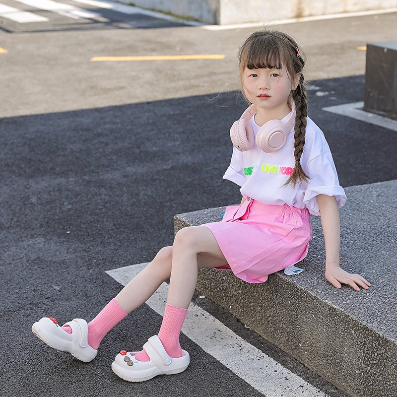 2023 Children'S Shoes Mary Jane Hole Shoes Cute Indoor And Outdoor Slippers Platform Beach Shoes Toe Shoes - Image 5