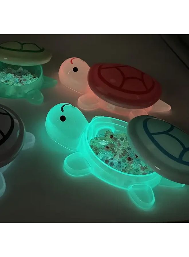 Blue 300Pcs Glow In The Dark Sea Turtle Figurines Resin Garden Miniature Animal Decorations - Image 1