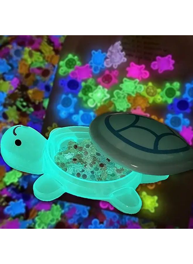 Blue 300Pcs Glow In The Dark Sea Turtle Figurines Resin Garden Miniature Animal Decorations - Image 5