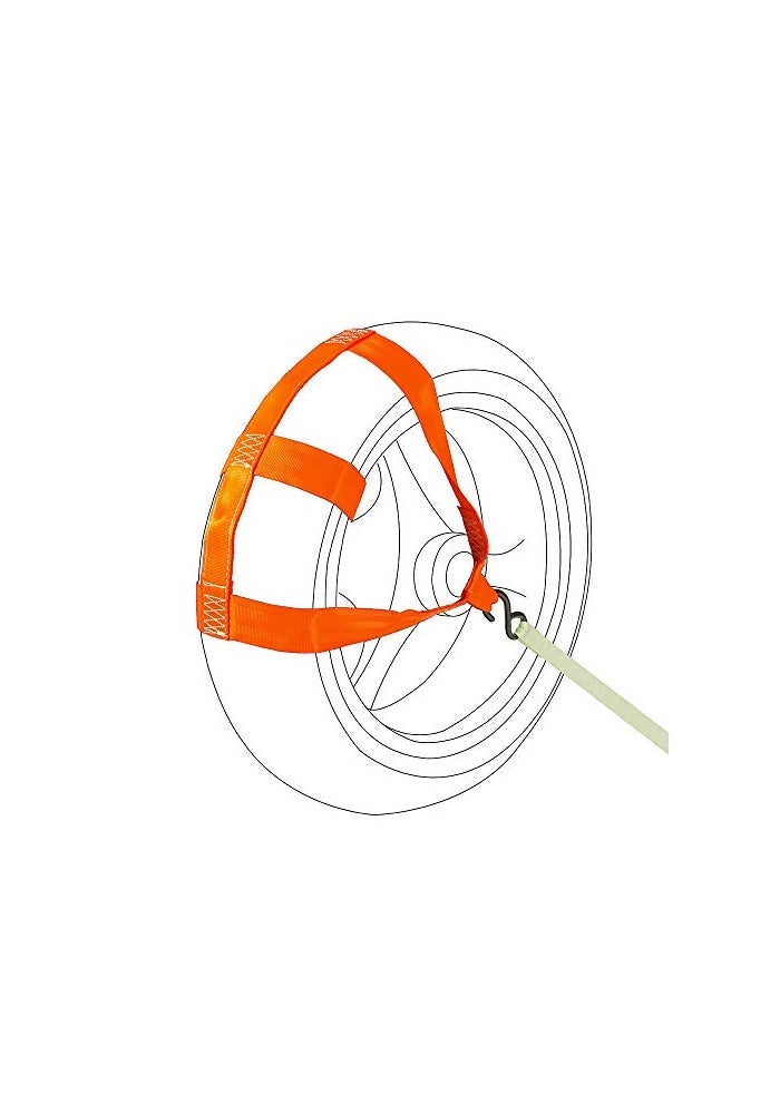 MOTO4U Universal Motorcycle Rear Wheel Tie down Strap in Orange - Image 1