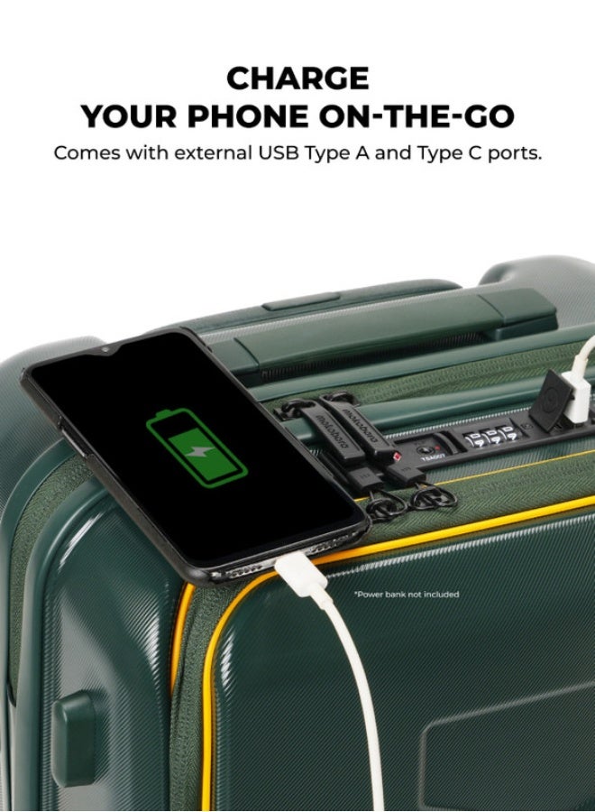 Mokobara The Em Cabin Pro Polycarbonate Small 8 Spinner Wheel Trolly Hardsided Suitcase With Built In Tsa Lock Travel Suitcase (Green) - Image 3