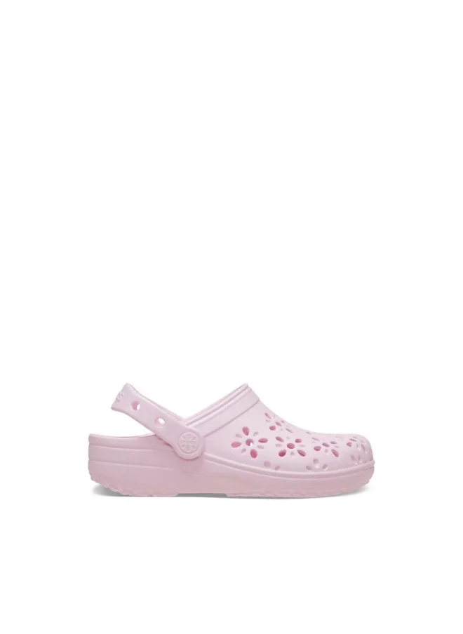 crocs Kids Classic Floral Cut Out Clog