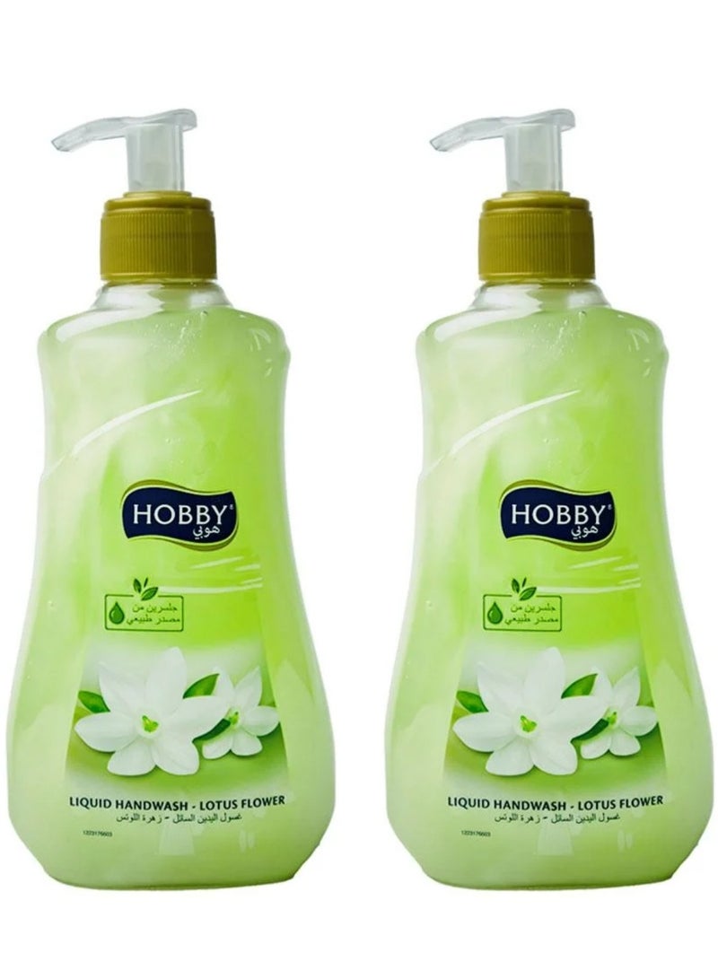 Hobby Two Pieces of Liquid Hand Wash with Lotus Flower Scent - 400 ml 