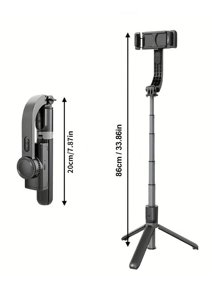 Q08 Handheld Gimbal Stabilizer for Smartphone 1-Axis with Selfie Stick Tripod Stand Wireless Bluetooth Remote for iPhone Android