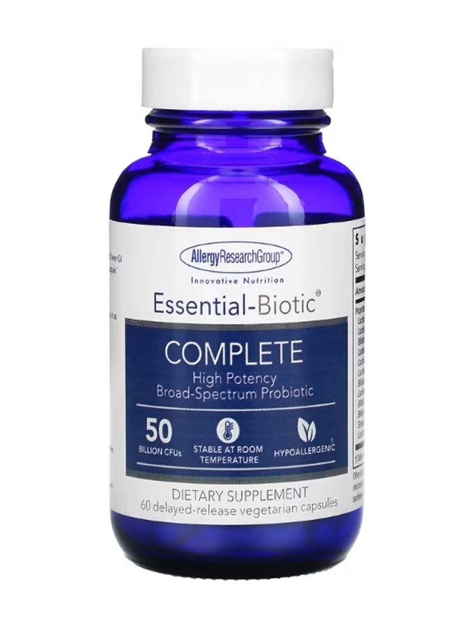 Allergy Research Group - Essential Biotic Complete 50 Billion CFUs 60 Delayed Release Vegetarian Capsules - Image 1
