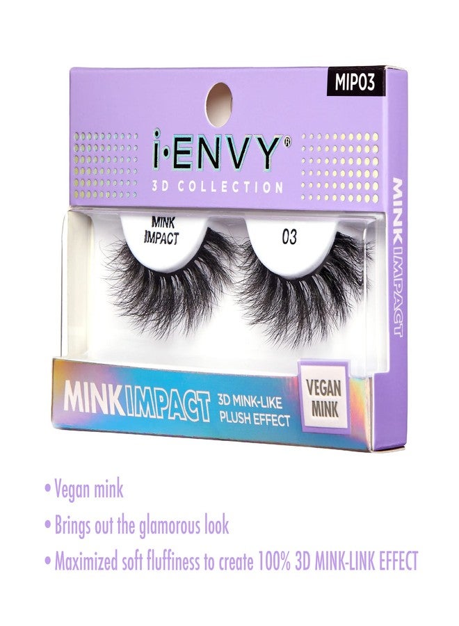 iEnvy i-Envy False Lashes 3D Mink-Like Plush Impact Natural to Dramatic Vegan Eyelashes - Image 3