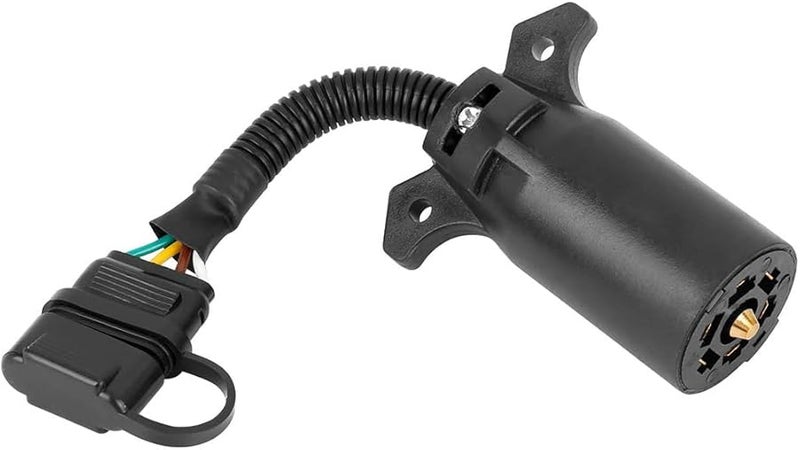 7 طريقة شفرة مستديرة إلى 4 دبوس شقة مقطورة RV ملتفة تسخير الأسلاك قابس محول موصل - Image 1