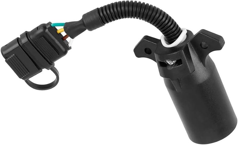 7 طريقة شفرة مستديرة إلى 4 دبوس شقة مقطورة RV ملتفة تسخير الأسلاك قابس محول موصل - Image 4