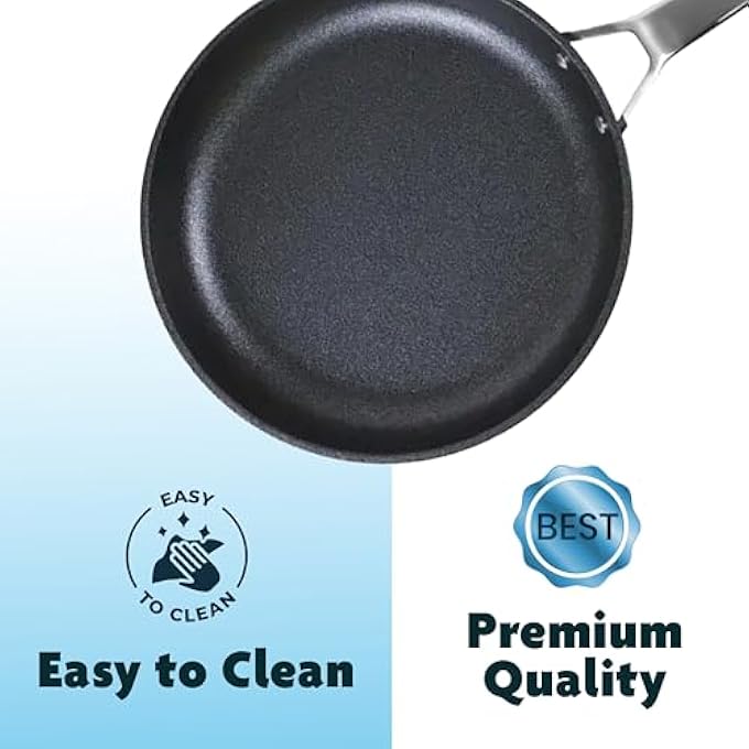 BS HighTech Induction Frypan  28Cm Nonstick Diamond Coated Frying Pan  HeavyGauge Aluminum Skillet With Stainless Steel Handle  Scratch Resistant  Dishwasher  Oven Safe  Made In Italy - Image 4
