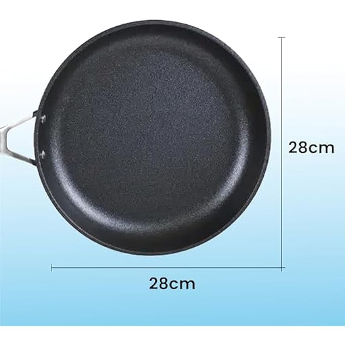 BS HighTech Induction Frypan  28Cm Nonstick Diamond Coated Frying Pan  HeavyGauge Aluminum Skillet With Stainless Steel Handle  Scratch Resistant  Dishwasher  Oven Safe  Made In Italy - Image 3