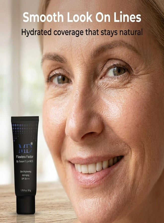 MD Flawless Factor BB Cream Sunscreen for Camera-Ready Skin, Brightening Tinted Moisturizer with SPF 35, Waterproof Beauty Balm, 1.76 fl oz - Image 4