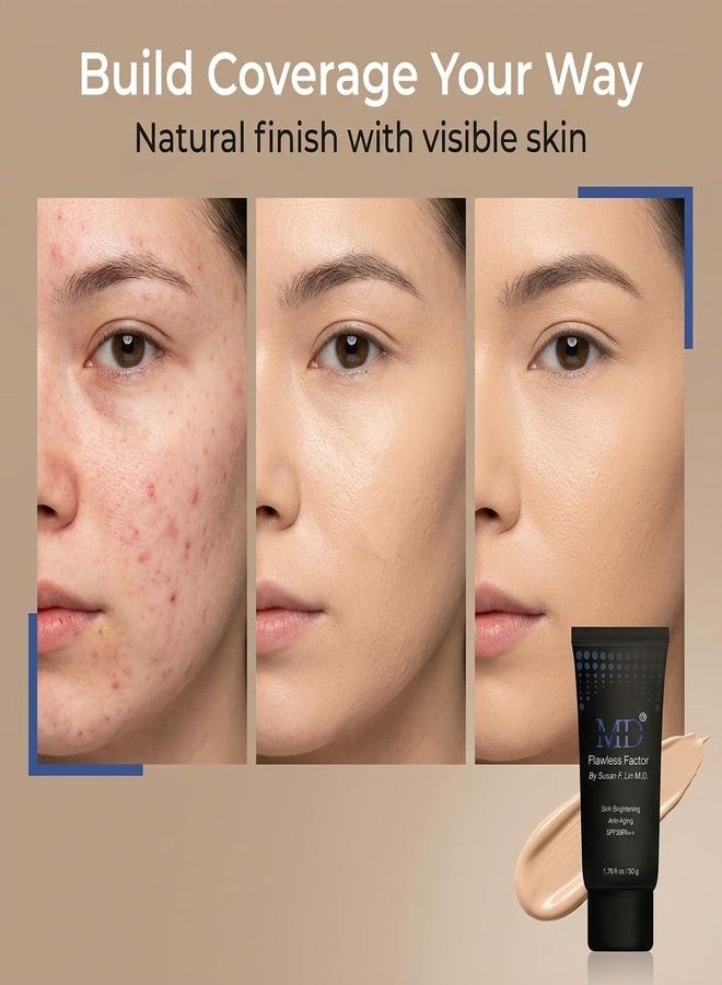 MD Flawless Factor BB Cream Sunscreen for Camera-Ready Skin, Brightening Tinted Moisturizer with SPF 35, Waterproof Beauty Balm, 1.76 fl oz - Image 3