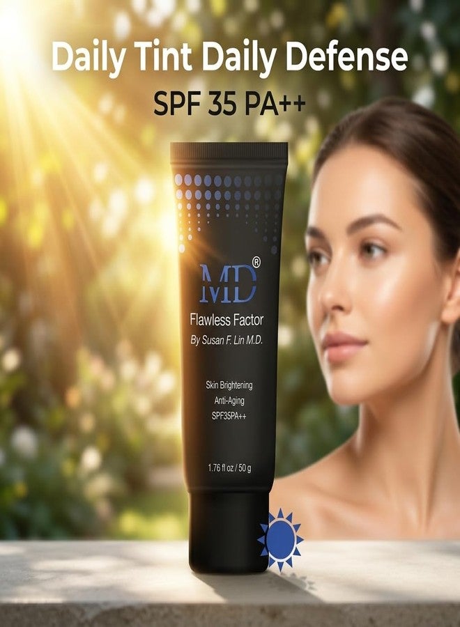 MD Flawless Factor BB Cream Sunscreen for Camera-Ready Skin, Brightening Tinted Moisturizer with SPF 35, Waterproof Beauty Balm, 1.76 fl oz - Image 2