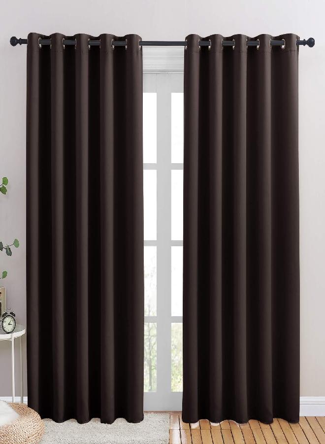 NICETOWN NICETOWN Blackout Draperies Curtains, Energy Smart Thermal Insulated Solid Grommet Blackout Curtains/Drapes Window Panels (2 Panels, 70-inch x 84-inch, Toffee Brown) - Image 3