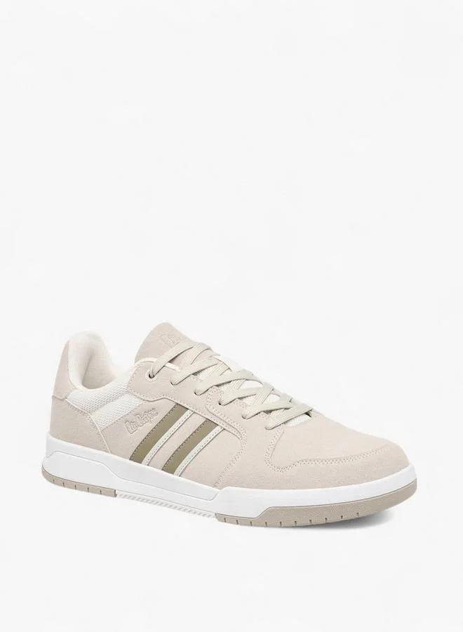 Men's Panelled Sneakers with Lace-Up Closure