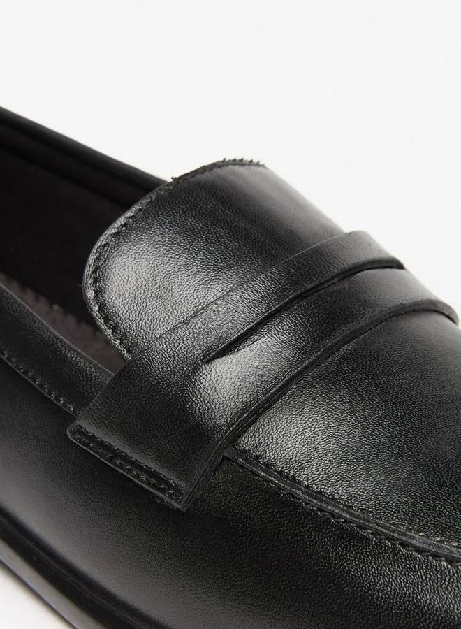 LBL by Shoexpress BLACK Solid Slip-On Loafers for Men | Best Price UAE