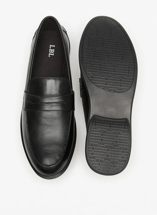LBL by Shoexpress BLACK Solid Slip-On Loafers for Men | Best Price UAE