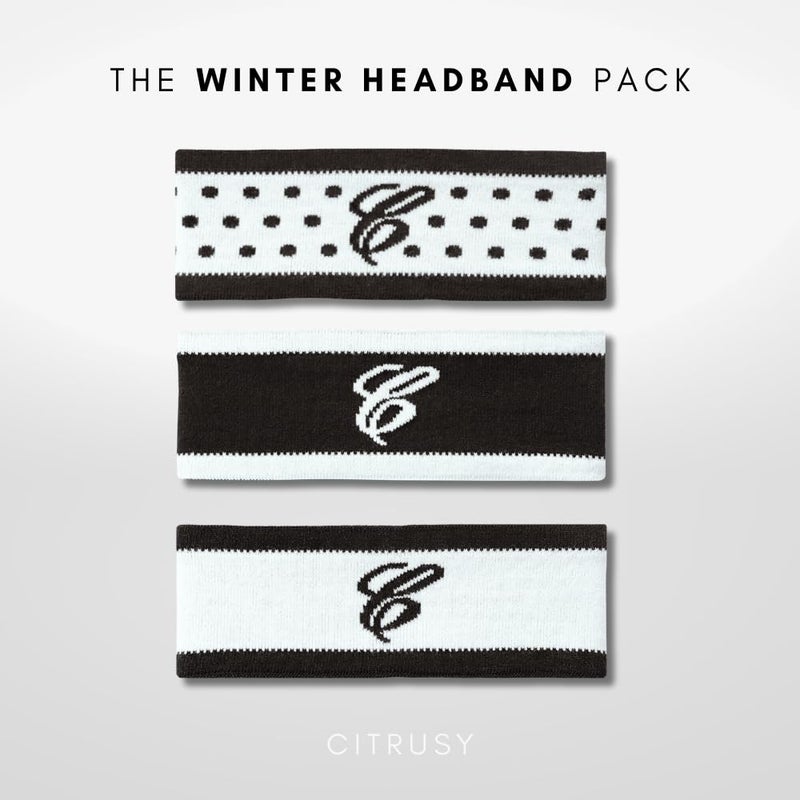CITRUSY Womenâ€™s Winter Headbands | Cute Black & White Fuzzy Snow Ear Muff | Fashion Apres Ski Fleece Wide Headband Ear Warmer for Women | Warm Cozy Inside Fur for Cold Weather | Polka Dot Headband | 3 Pack - Image 2