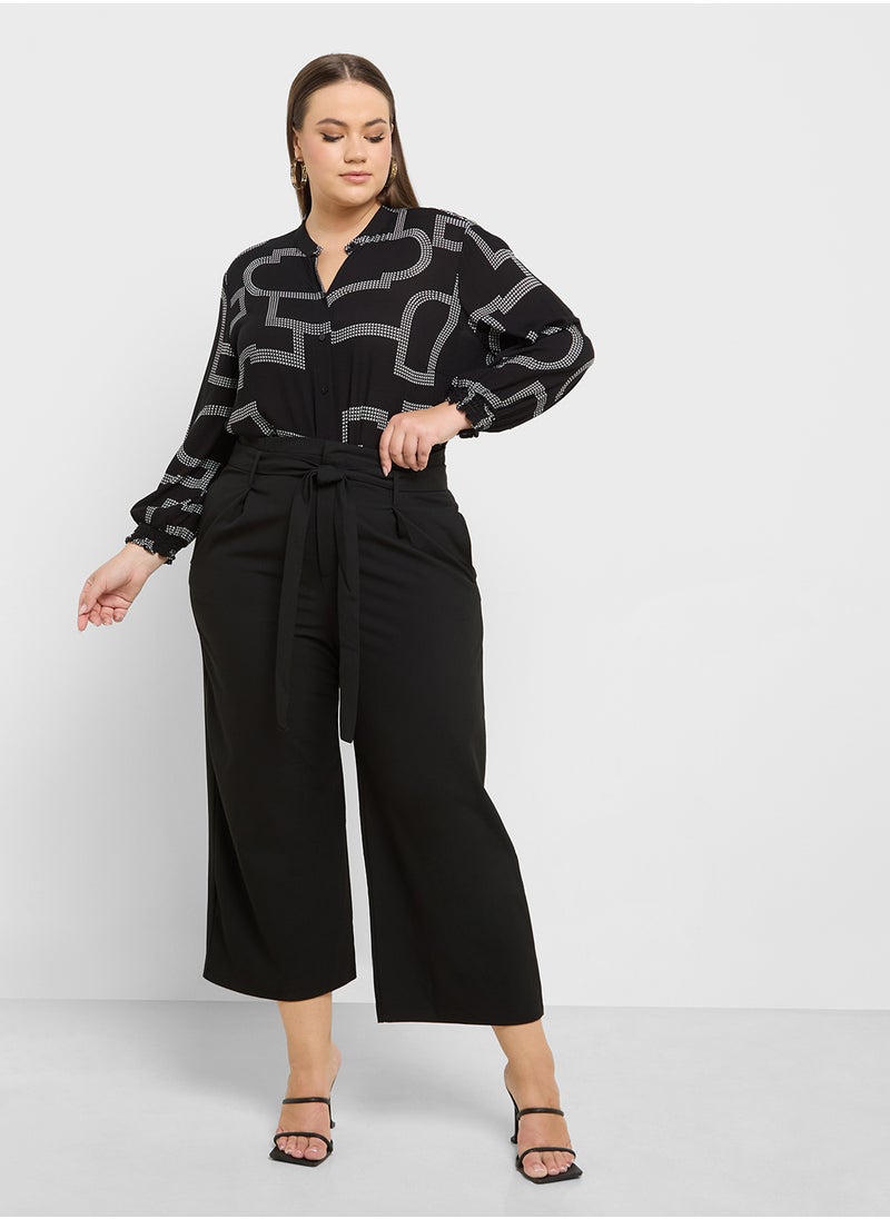 Only Carmakoma Curve Tie-Waist Culottes  - Image 1