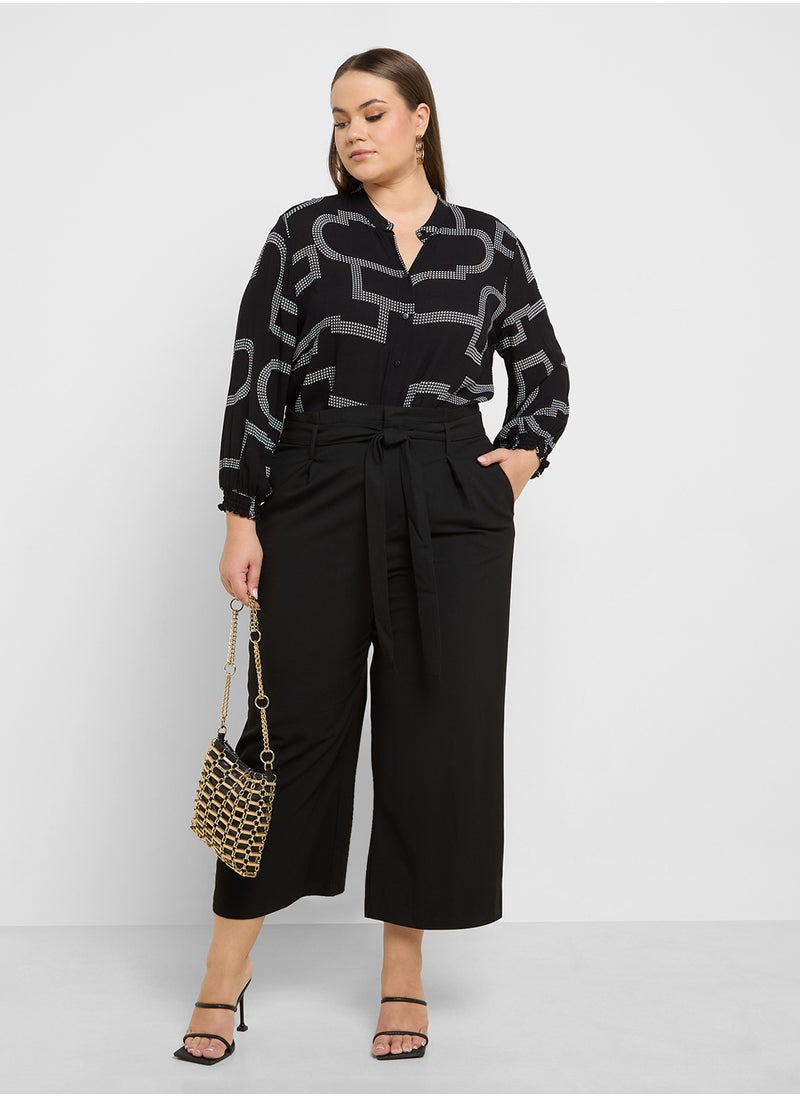 Only Carmakoma Curve Tie-Waist Culottes  - Image 4