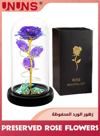 Colorful Artificial Flower Rose Gift,LED Light Forever Rose Birthday Gifts For Women Mom Grandma Wife,Rose Flower In Glass Dome,Timeless Beauty,Unique Gifts For Mother's Day/Birthdays,Purple - pzsku/Z5D655251086D6C86BE86Z/45/1746220602/0d47bf49-b086-4b21-8a3c-7d125a75b51f