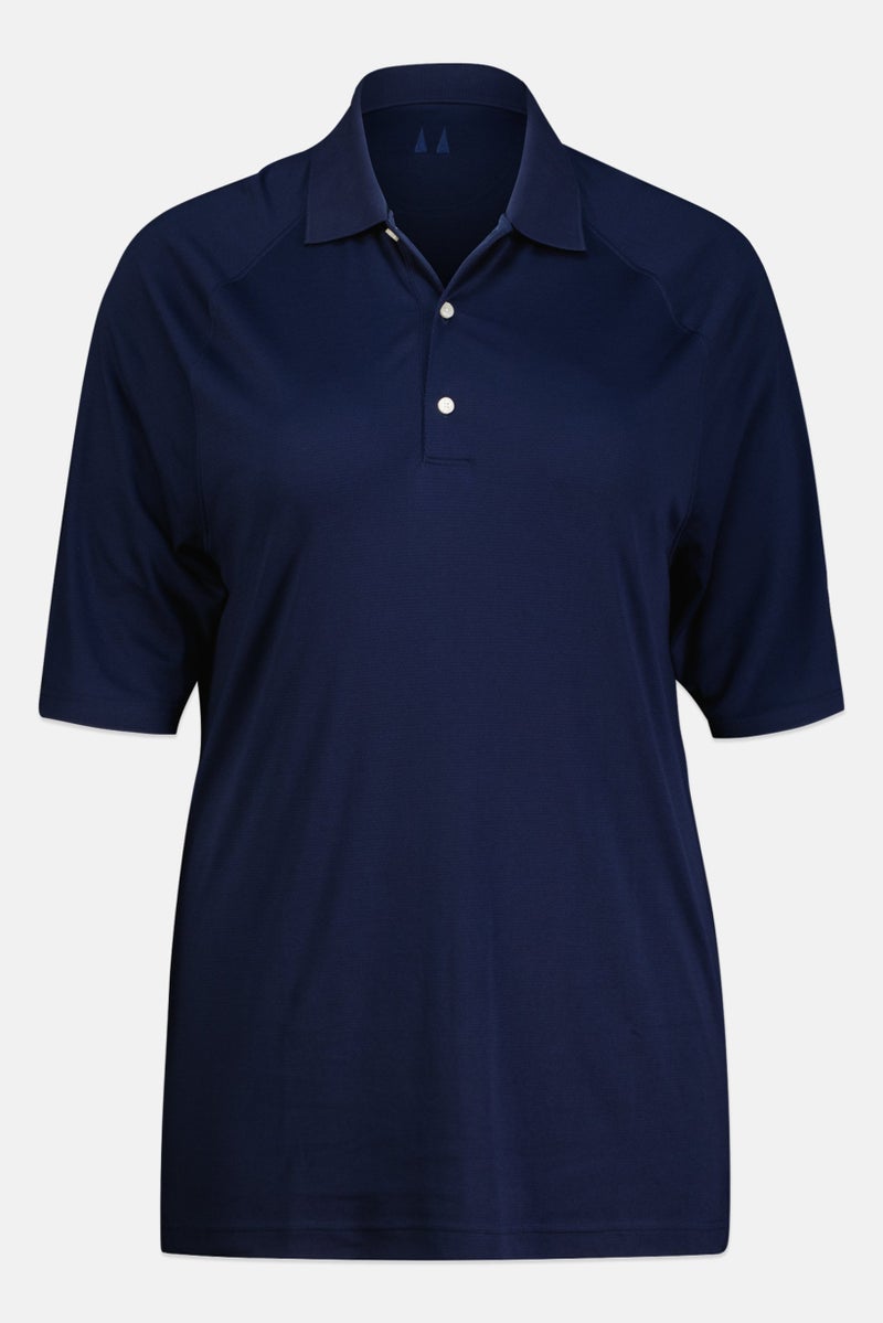 Greg Norman تي شيرت بولو خارجي قصير الأكمام للنساء، أزرق داكن - Image 2