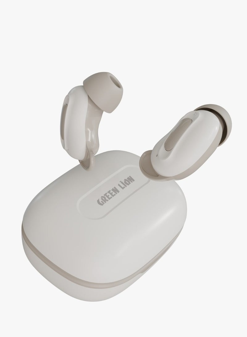 GREEN LION Majestic True Wireless Earbuds TWS with ANC and Touch Control / Music Mode / Game Mode / Voice Assistant Mode / Transparency Mode / High-Definition Microphone - Beige  - Image 2