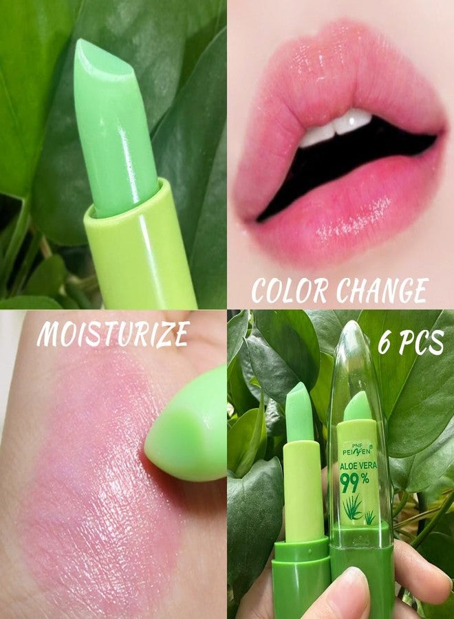 BINGBRUSH Aloe Vera Color Changing Lipstick Queen,Long Lasting Lip Care Nutritious Plumper Lip Balm Moisturizer Magic PH Temperature Color Change Lip Gloss Makeup Set for Women - Image 4