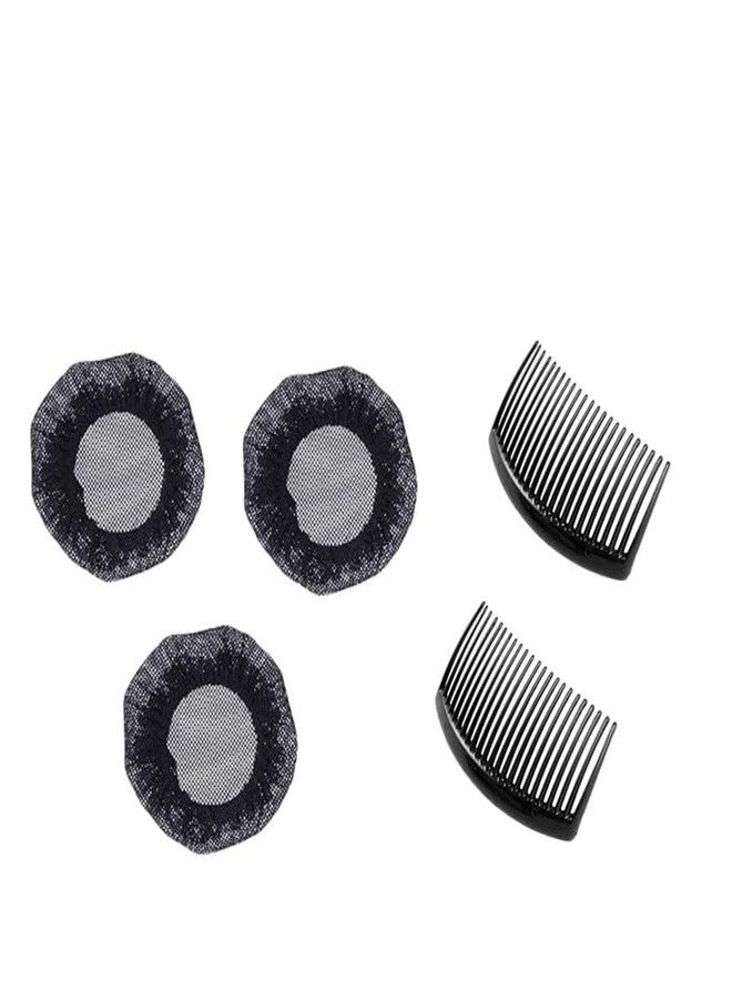 PALMATE Combo Set of 3 Net Bun Covers with 2 Side Combs - Hair Styling Accessories for Neat, Elegant & Secure Buns - Ideal for Daily Use, School, Office, Dance & Traditional Hairstyles - Image 1