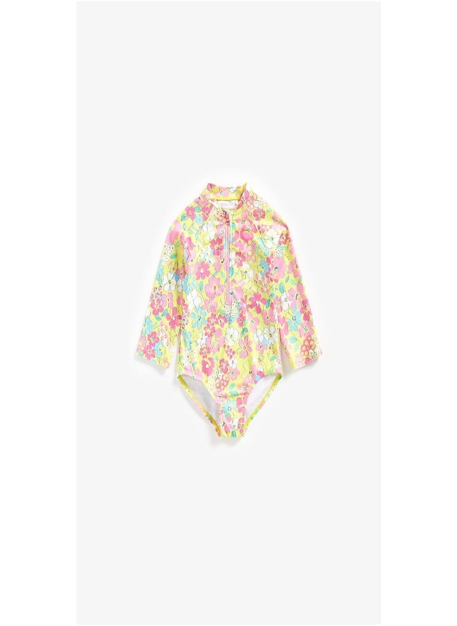mothercare - Floral Rash Guard Swimsuit - Image 1