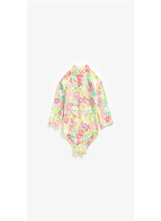 mothercare - Floral Rash Guard Swimsuit - Image 1