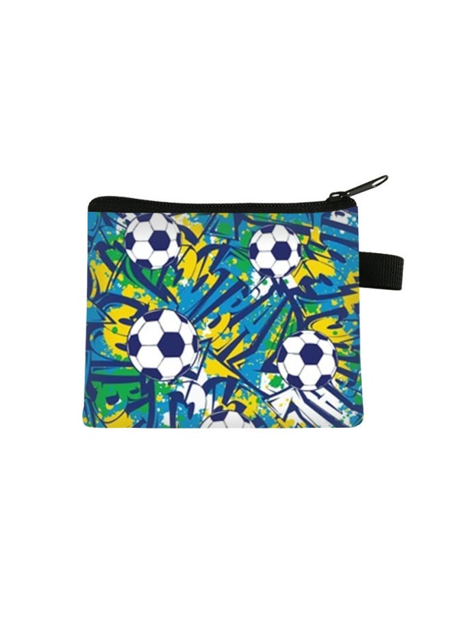 New Football-themed Children's Coin Purse, Cute Storage Wallet, Short Portable Key Card Holder Bestseller