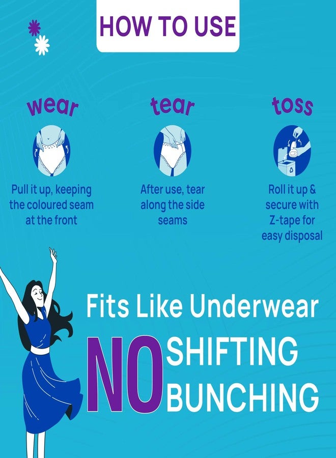 ديجنيتي سراويل الدورة الشهرية ديجنيتي بلوم للاستخدام مرة واحدة - مقاس كبير/كبير جدًا (12 قطعة) | ملائمة تمامًا | امتصاص فائق 3 مرات | نسيج يسمح بمرور الهواء وحماية مانعة للتسرب بزاوية 360 درجة - Image 2