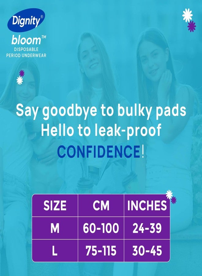 ديجنيتي سراويل الدورة الشهرية ديجنيتي بلوم للاستخدام مرة واحدة - مقاس كبير/كبير جدًا (12 قطعة) | ملائمة تمامًا | امتصاص فائق 3 مرات | نسيج يسمح بمرور الهواء وحماية مانعة للتسرب بزاوية 360 درجة - Image 4